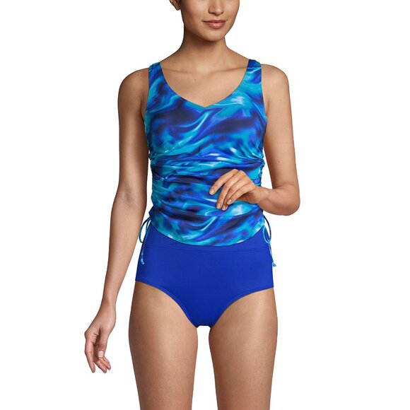 Lands' End Women's 4R, 2-4L‎ Adjustable Underwire Tankini Swimsuit Top Chlorine - Picture 4 of 15